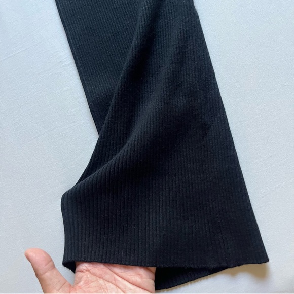 EVANGELIE SMYRNIOTAKI x AMOTEA black bodycon rib knit long sleeve midi maxi - Picture 2 of 6